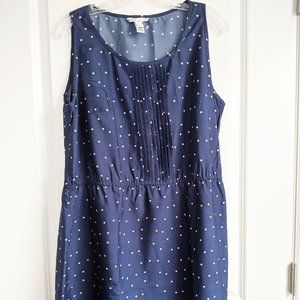 MNG by Mango Navy Blue Polka Dot Sleeveless Dress